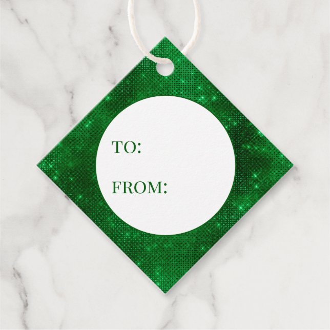 Funkelnd grüne Folie bis Geschenkanhänger (Vorderseite)