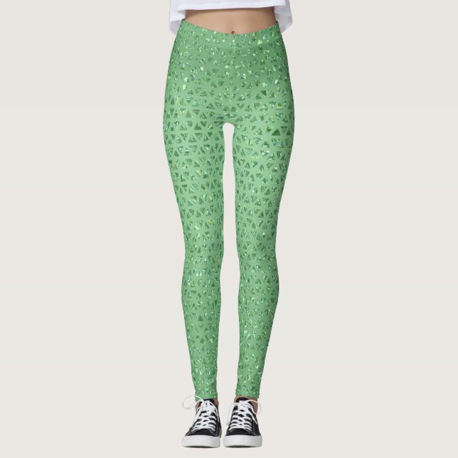 Funkelnd grüne Leggings (Vorderseite)