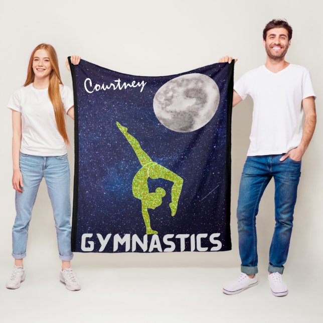 Funkelnd Gymnast im Weltraum am Mond Fleecedecke (Beispiel)