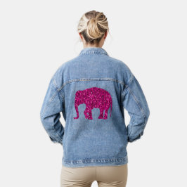 Funkelnd Hot-Rosa Elephant-Imitate funkeln Jeansjacke