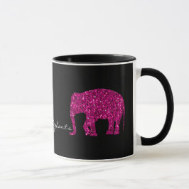Funkelnd Hot-Rosa Elephant Imitate Glitzern auf sc Tasse