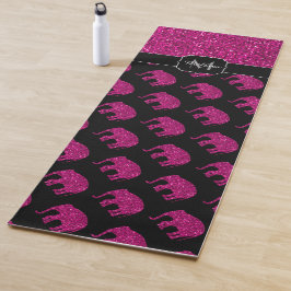 Funkelnd Hot-Rosa Elephant-Imitate Glitzern Monogr Yogamatte
