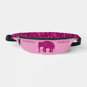 Funkelnd Hot-Rosa Elephant Individuelle Name Bauchtasche