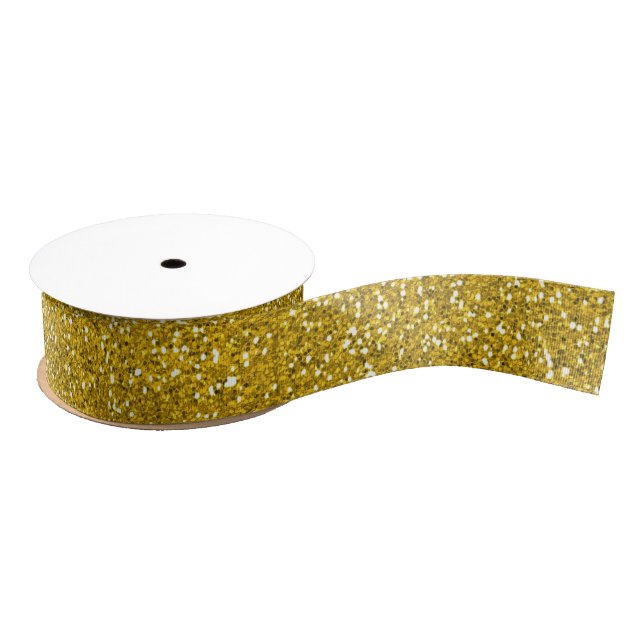 Funkelnd Imitat-GoldGlitzer Ripsband (Spule)