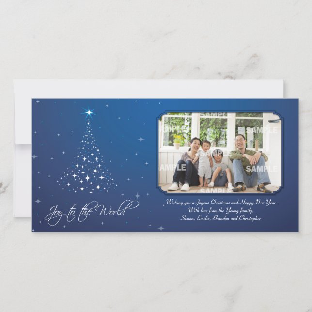 Funkelnd Joy-Fotokarte Feiertagskarte (Vorderseite)