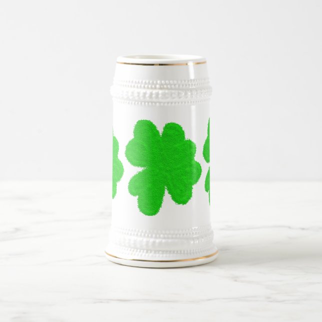 Funkelnd Kleeblatt mit Glück am St. Patrick's Day Bierglas (Mittel)
