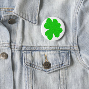 Funkelnd Kleeblatt mit Glück am St. Patrick's Day Button