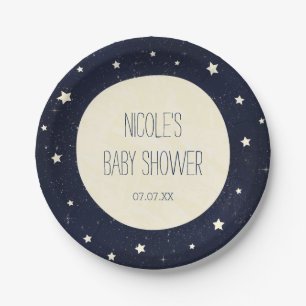 Funkelnd kleiner Stern Sternenhimmel Baby Shower Pappteller