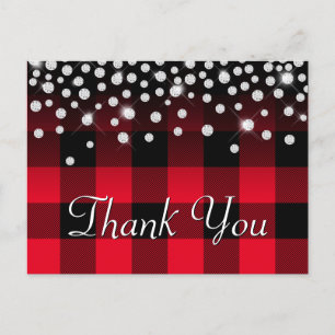 Funkelnd Kristall Red Buffalo Kariert Vielen Dank Postkarte