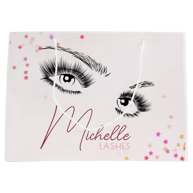 Funkelnd Lashes Pink Glitzer Confetti Aftercare Ki Große Geschenktüte (Vorderseite)