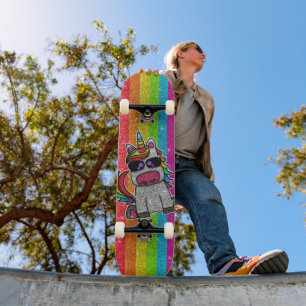 Funkelnd LGBT Glitzern Sk8r Rainbow Glitzer Unicor Skateboard