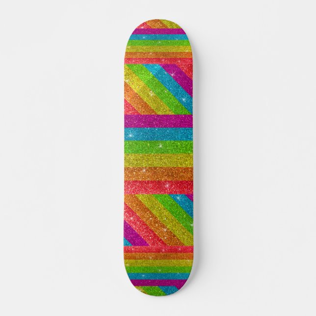 Funkelnd LGBTQ-Rainbow-Glitzer-Gay Pride-Glitzern Skateboard (Vorne)