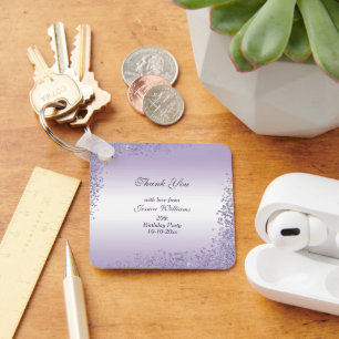 Funkelnd Lila Glitzer Dekoration Geburtstag Schlüsselanhänger