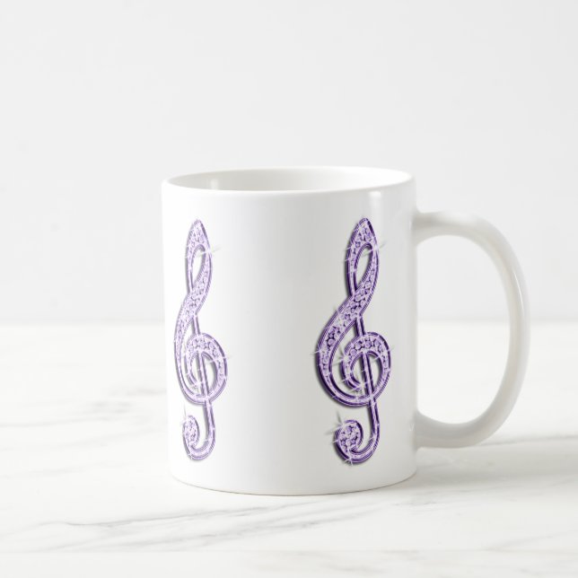 Funkelnd lila Musiknote Tasse (Rechts)