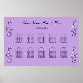Funkelnd Lilac Treble Clements Hochzeitskarte Poster