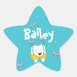 Funkelnd magische Märchenflüge Zackendusche blau Stern-Aufkleber