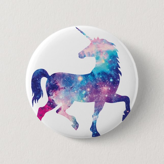 Funkelnd magischer Unicorn Button (Vorderseite)