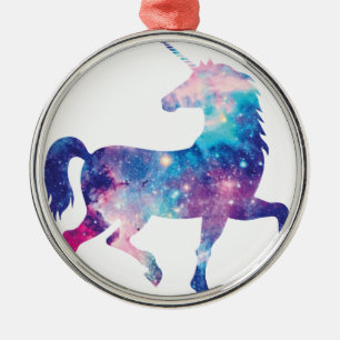 Funkelnd magischer Unicorn Silbernes Ornament