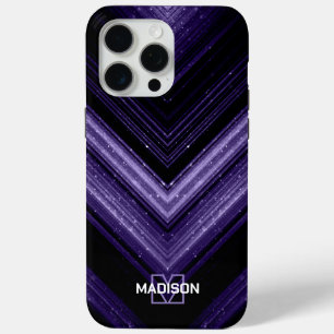 Funkelnd Metallnebel lila Zickzack Monogramm Case-Mate iPhone Hülle