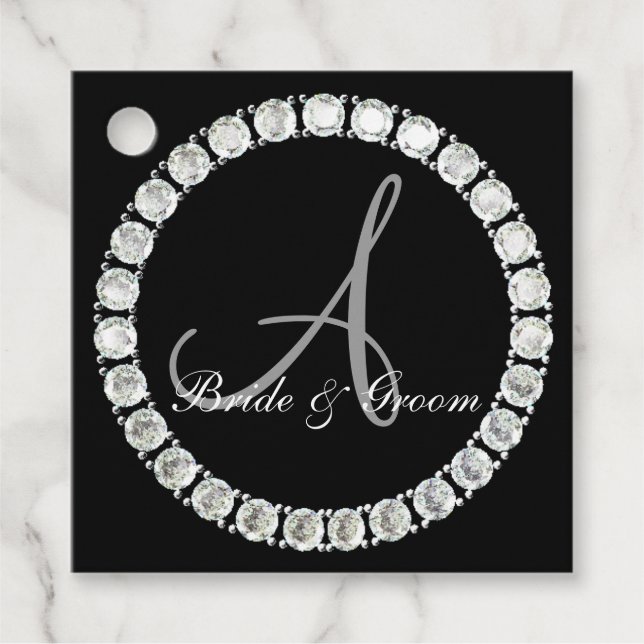 Funkelnd Monogramm A anpassbar Geschenkanhänger (Vorderseite)