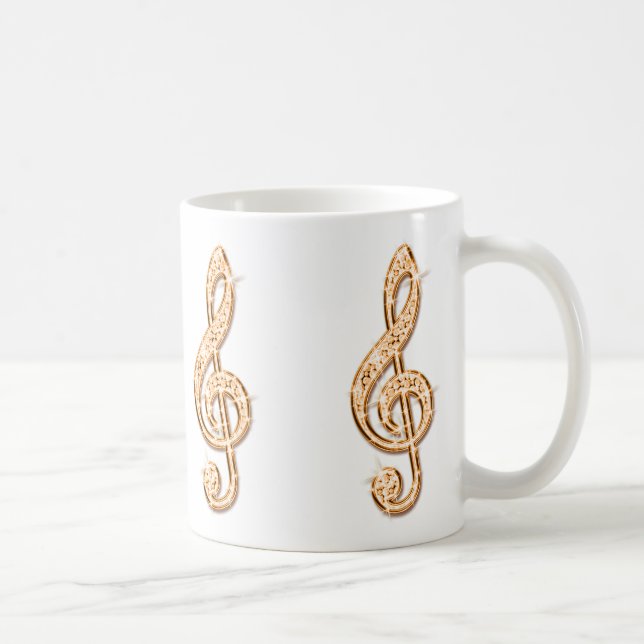 Funkelnd orange Musiknote Tasse (Rechts)