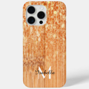 Funkelnd orangefarbener Bambusprint Monogram Case-Mate iPhone Hülle