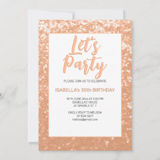 Funkelnd Pfirsicherwachsen Geburtstag Lasse Party Einladung