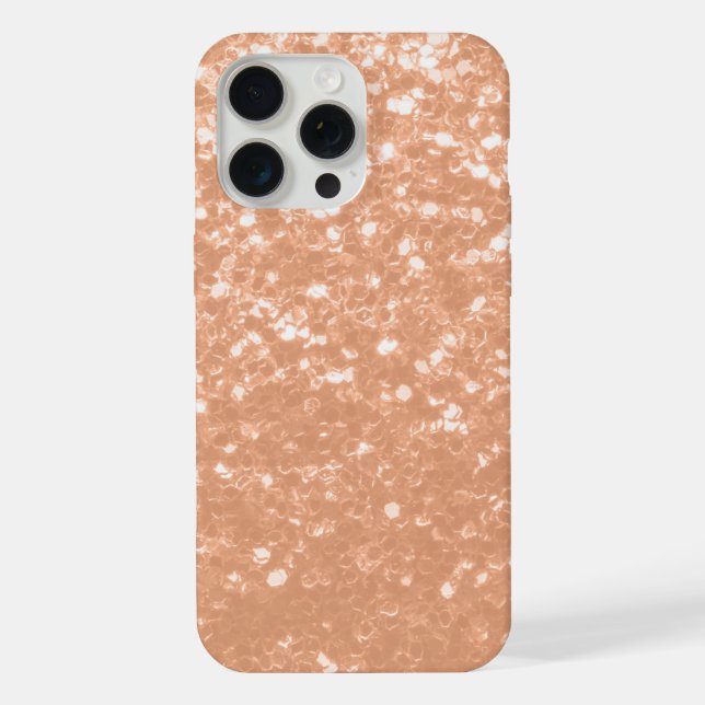 Funkelnd pfirsichfarbene Imitate Glitzern Farbe de iPhone Hülle (Rückseite)