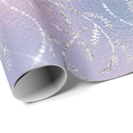 Funkelnd Pink Lilac Laurel Floral Silver Diamonds Geschenkpapier