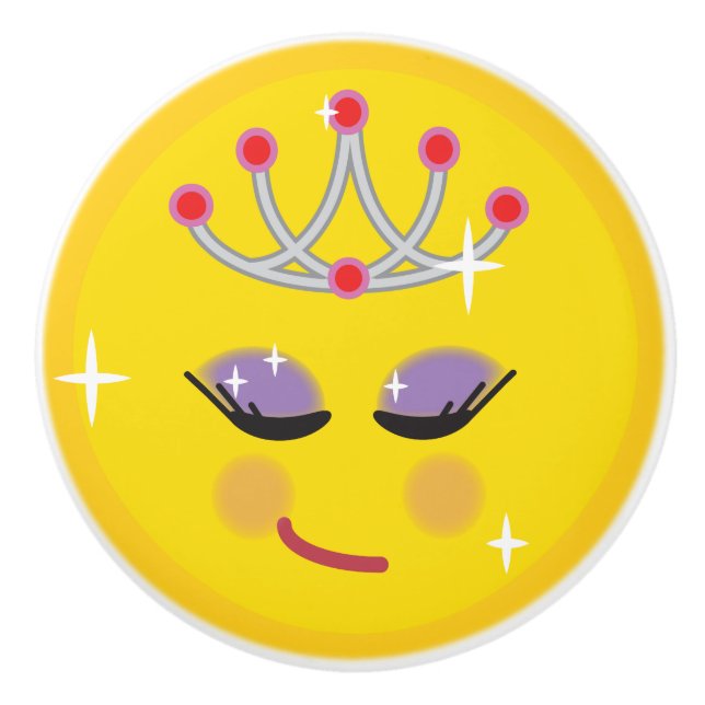 Funkelnd Princess Emoticon Keramikknauf (Vorderseite)