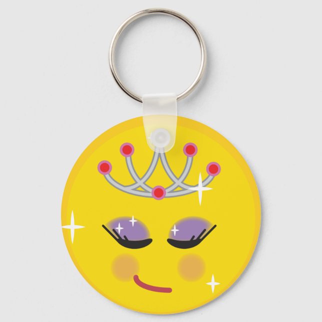 Funkelnd Princess Emoticon Schlüsselanhänger (Vorderseite)
