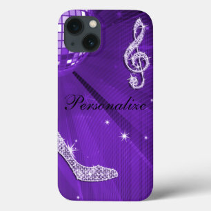 Funkelnd purpurrote lila Musik-Anmerkung u. Case-Mate iPhone Hülle