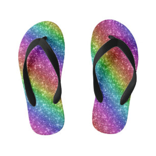 Funkelnd Rainbow-Glitzer Kinderbadesandalen