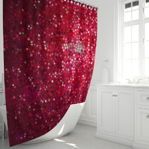 Funkelnd Red Glitzer Glam Dusche Duschvorhang