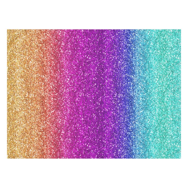 Funkelnd Regenbogen-Glitzer Tischdecke (Vorderseite (Horizontal))