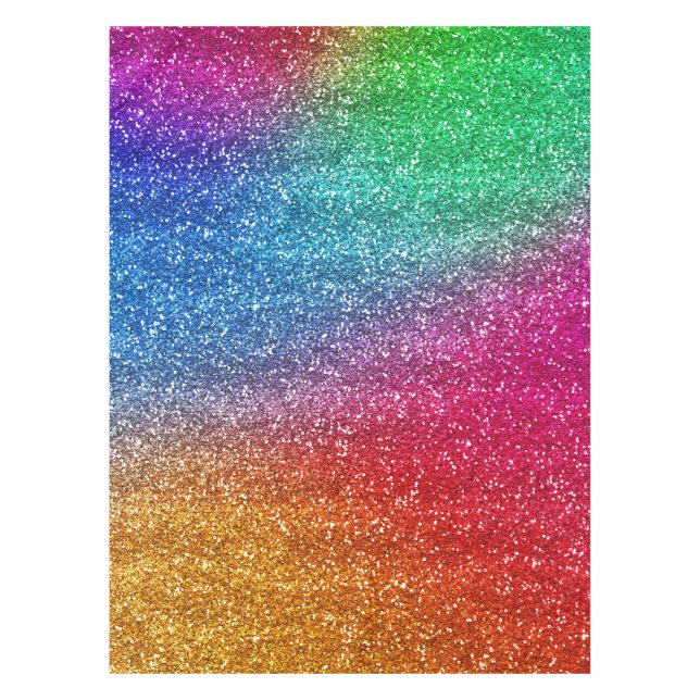 Funkelnd Regenbogen-Glitzer Tischdecke (Vorderseite)