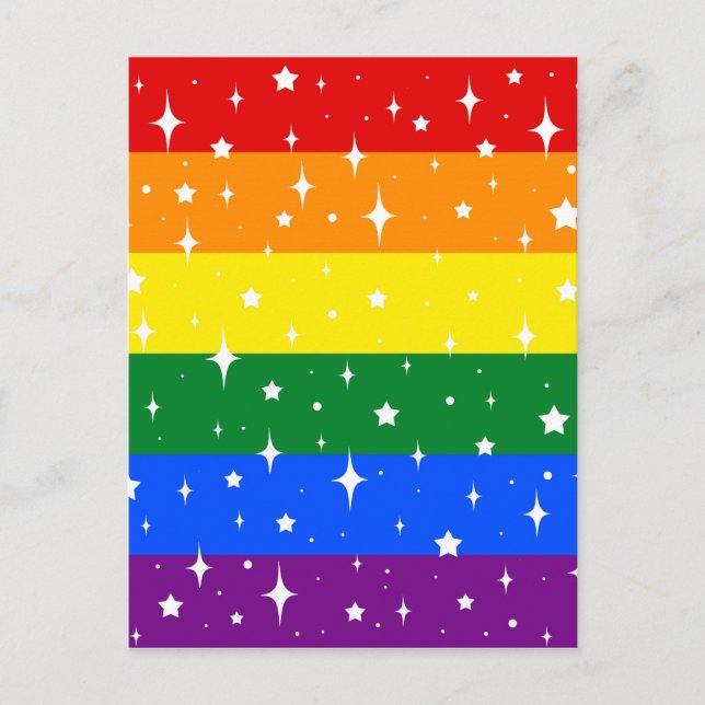 Funkelnd Regenbogenflagge Postkarte (Vorderseite)