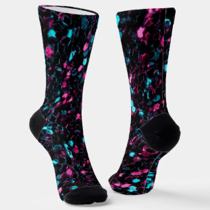 Funkelnd-rosa-blaue Mosaik-Glitzer Glitzern Socken