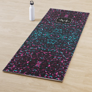 Funkelnd-rosa-blaue Mosaikbläser-Glitzer-Funkeln M Yogamatte