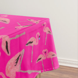 Funkelnd rosa Flamingo Glitzer Herz Tischdecke