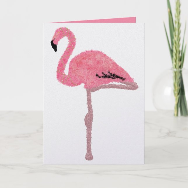 Funkelnd rosa Flamingo tropisches Weihnachten (Vorderseite)