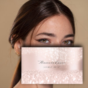 Funkelnd rosa Glitzer Makeup Artist Fashion Blog Terminkarte