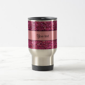 Funkelnd rosa Glitzer Reisebecher