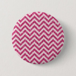 Funkelnd rosa Glitzer-Zickzack Streifen Button