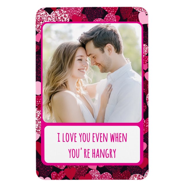 Funkelnd rosa Herzen, wenn Sie zornig flexibel sin Magnet (Vertikal)