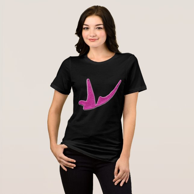 Funkelnd rosa Schmetterling Tri-Blend Shirt (Vorderseite voll)
