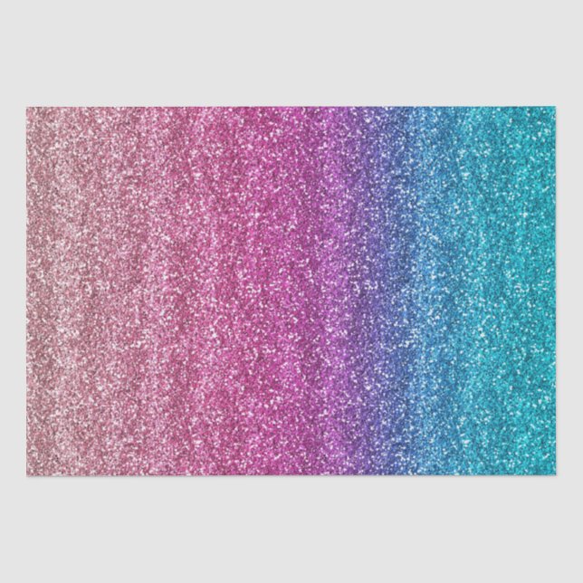 Funkelnd rosa und blauer Glitzer Seidenpapier (Vorderseite)