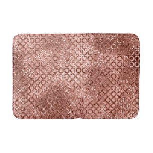 Funkelnd Rose Gold Circles Pink Luxury Sparkle Gir Badematte
