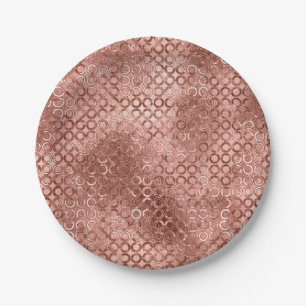 Funkelnd Rose Gold Circles Pink Luxury Sparkon Pappteller
