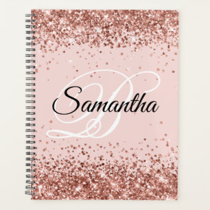 Funkelnd Rose Gold Glitzer Blüten Extravagantes Mo Planer